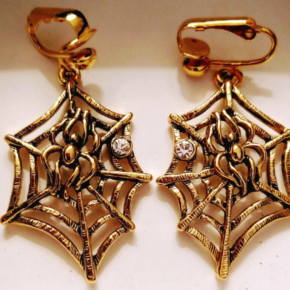 Spiderweb Clip-on Earrings by Avon
